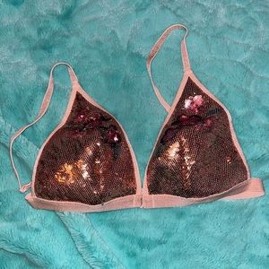 victoria’s secret pink sequins triangle bralette